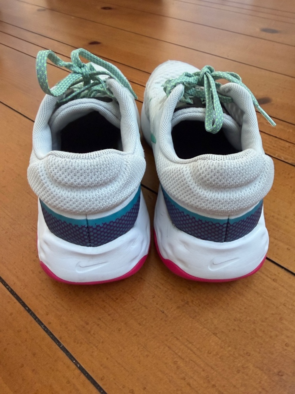 Nike Renew Run Sneakers | Gray & Teal | Women’s Athletic Shoes - Picture 3 of 6
